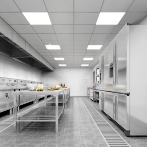 现代酒店厨房3D模型下载